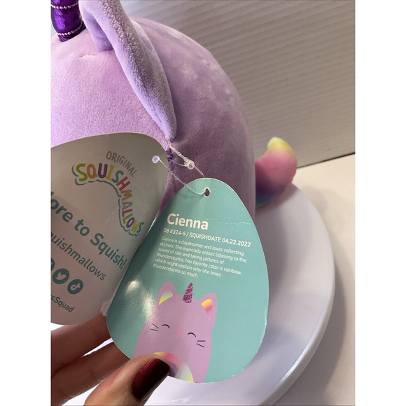 Squishmallows Cienna The Caticorn Unicorn Cat‎ 8" Kellytoy Plush New with Tags - Picture 7 of 8